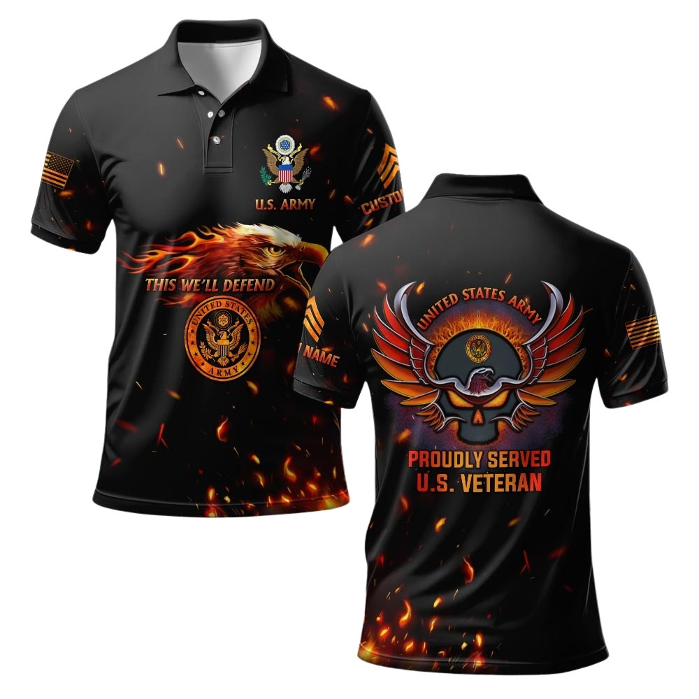 Premium Custom US Army Polo Shirt VPVC219446, Gifts For Army Veteran, Gifts For Veterans Day