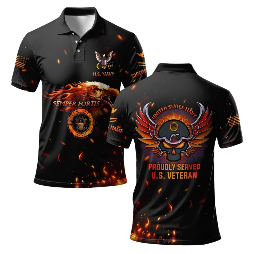 Premium Custom US Navy Polo Shirt VPVC219447, Gifts For Navy Veteran, Gifts For Veterans Day