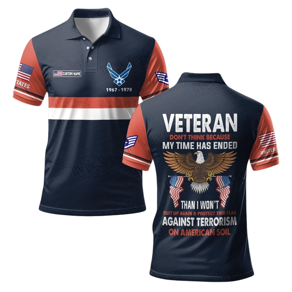 Premium Custom USAF Polo Shirt VPVC219454, Gifts For Air Force Veteran, Gifts For Veterans Day