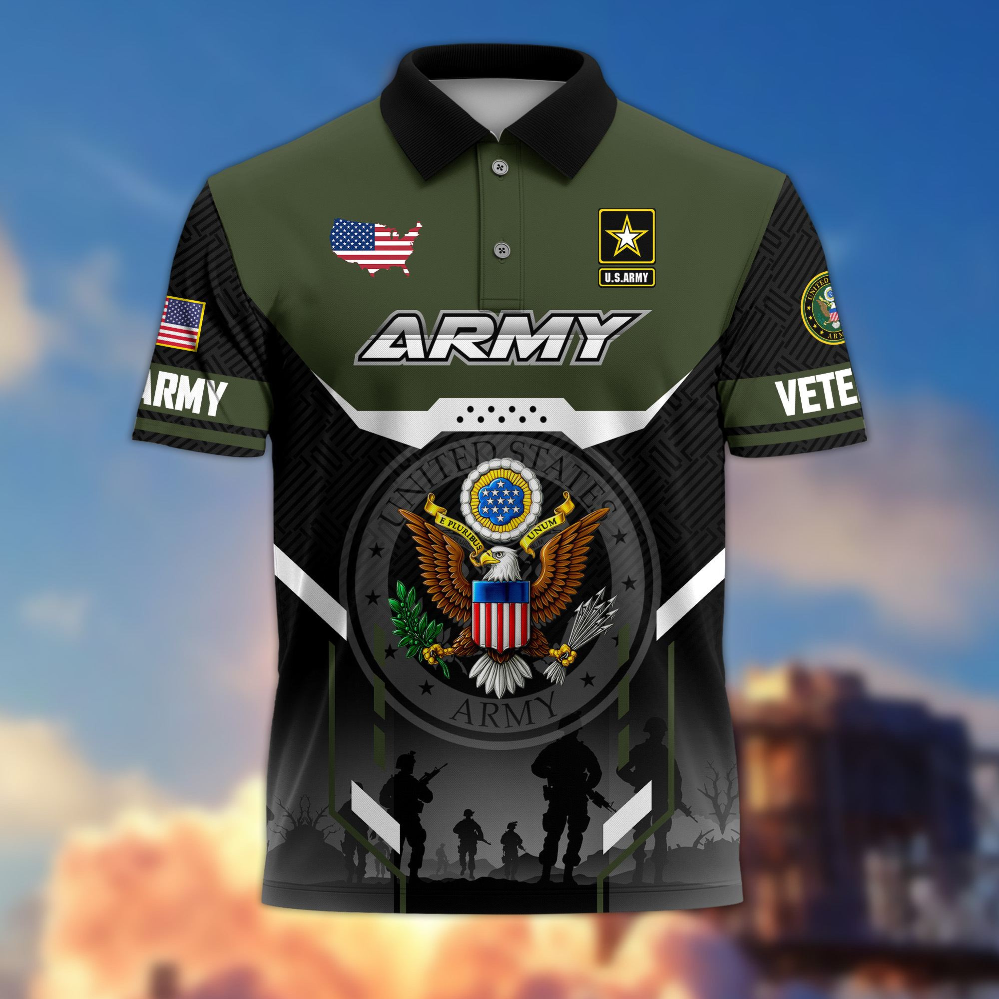 Premium US Veterans Polo Shirt CPHN310312, Gifts For US Veterans, Gifts On Father’s Day, Veterans Day