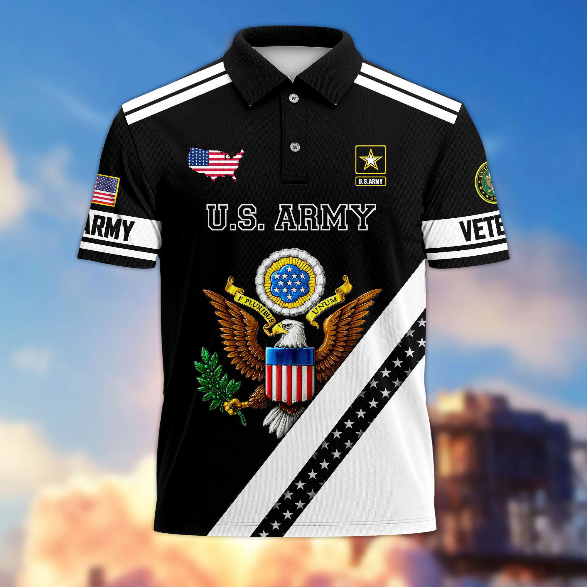 Premium US Veterans Polo Shirt CPHN100411, Gifts For US Veterans, Gifts On Father’s Day, Veterans Day