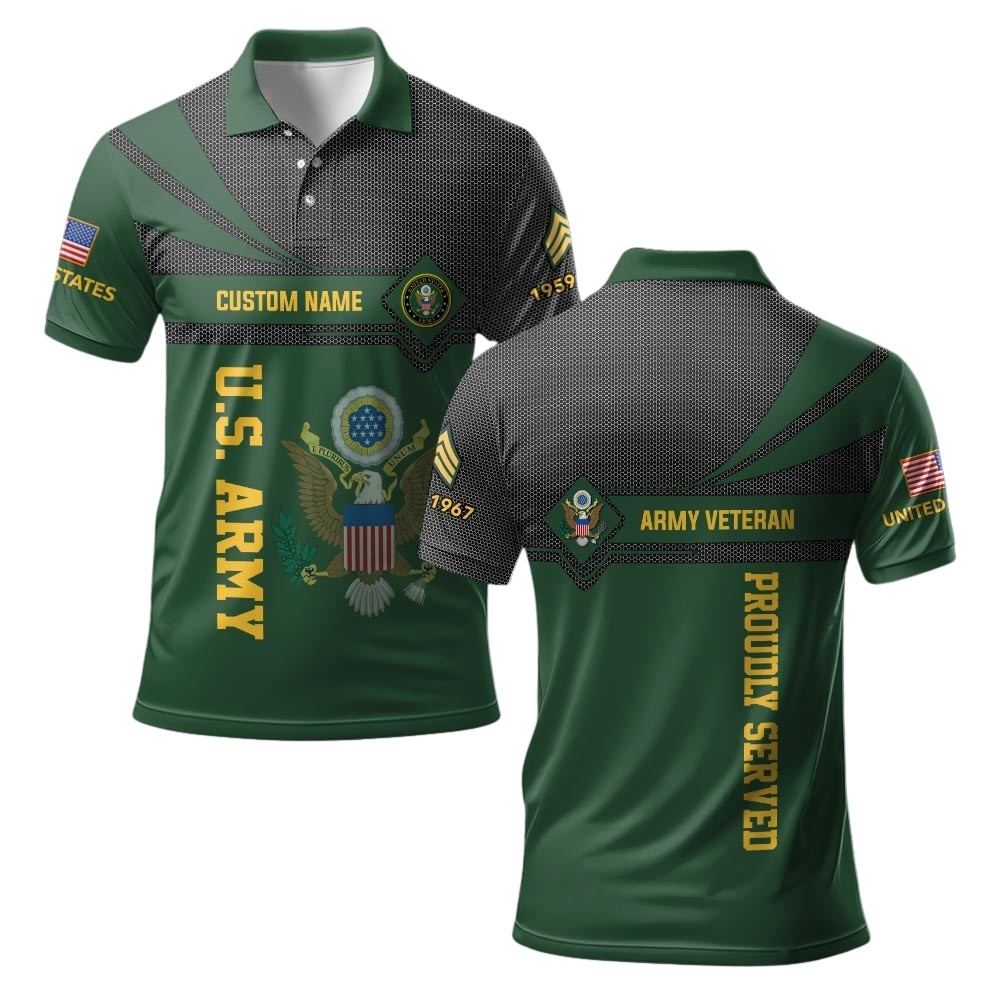 Premium Custom US Army Polo Shirt VPVC219461, Gifts For Army Veteran, Gifts For Veterans Day