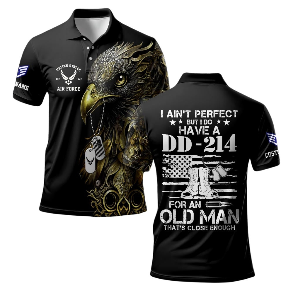 Premium Custom USAF Polo Shirt VPVC219484, Gifts For Air Force Veteran, Gifts For Veterans Day