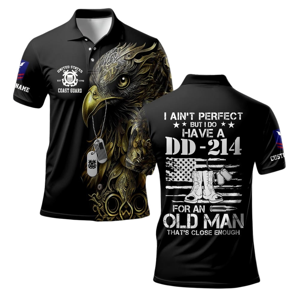 Premium Custom USCG Polo Shirt VPVC219485, Gifts For Coast Guard Veteran, Gifts For Veterans Day