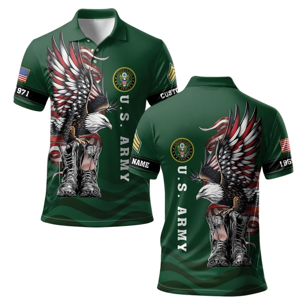 Premium Custom US Army Polo Shirt VPVC219506, Gifts For Army Veteran, Gifts For Veterans Day