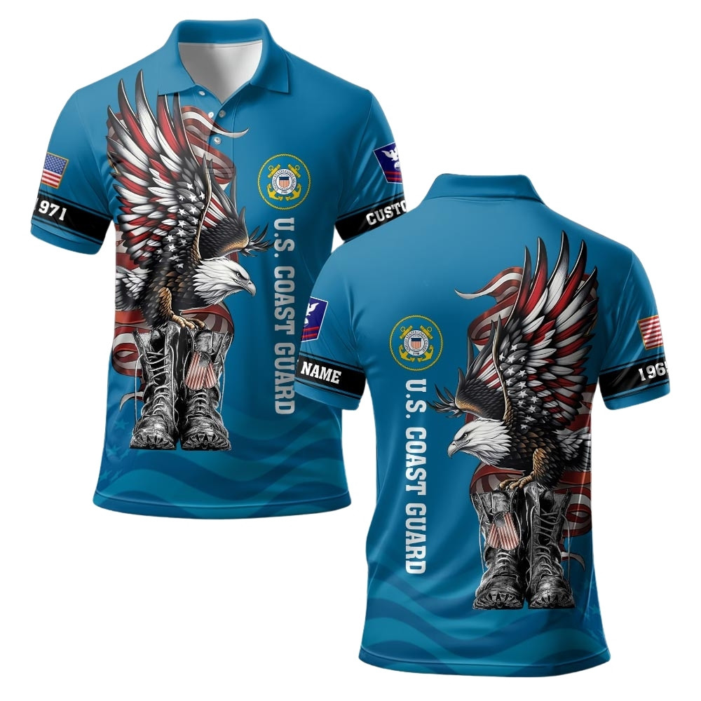 Premium Custom USCG Polo Shirt VPVC219510, Gifts For Coast Guard Veteran, Gifts For Veterans Day