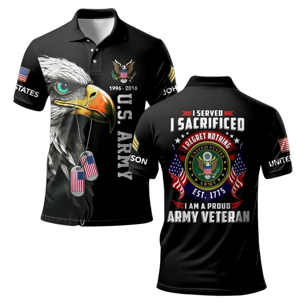 Premium Custom US Army Polo Shirt VPVC219516, Gifts For Army Veteran, Gifts For Veterans Day