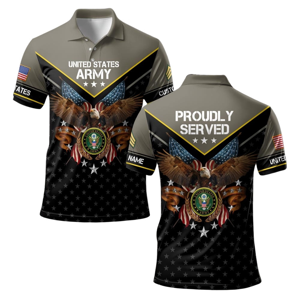 Premium Custom US Army Polo Shirt VPVC219521, Gifts For Army Veteran, Gifts For Veterans Day