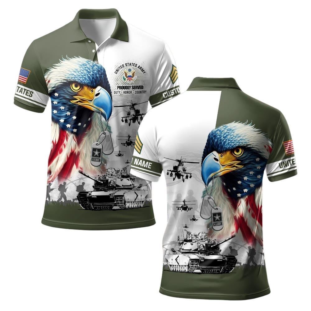 Premium Custom US Army Polo Shirt VPVC219526, Gifts For Army Veteran, Gifts For Veterans Day