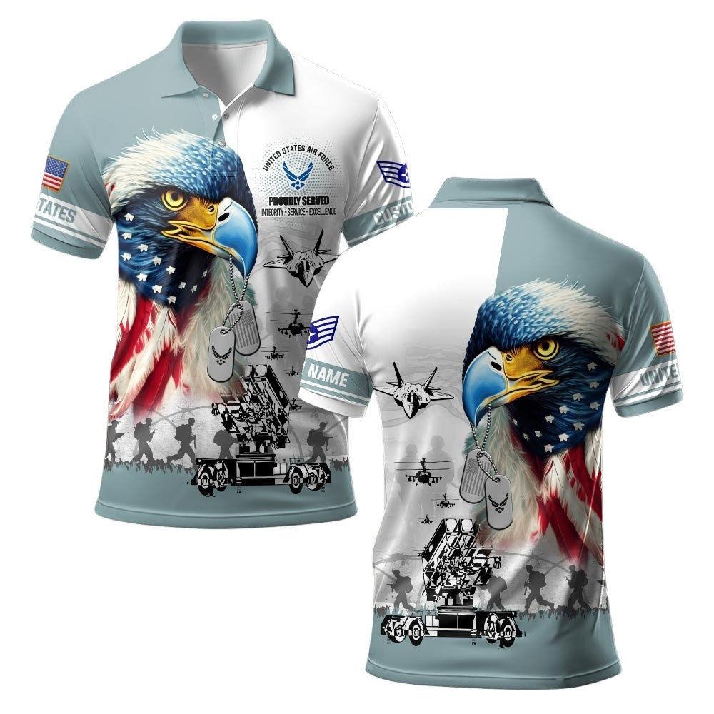 Premium Custom USAF Polo Shirt VPVC219529, Gifts For Air Force Veteran, Gifts For Veterans Day
