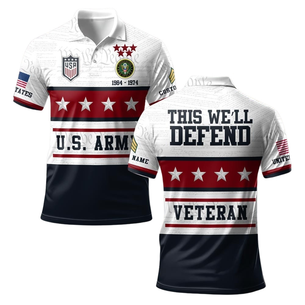 Premium Custom US Army Polo Shirt VPVC219531, Gifts For Army Veteran, Gifts For Veterans Day