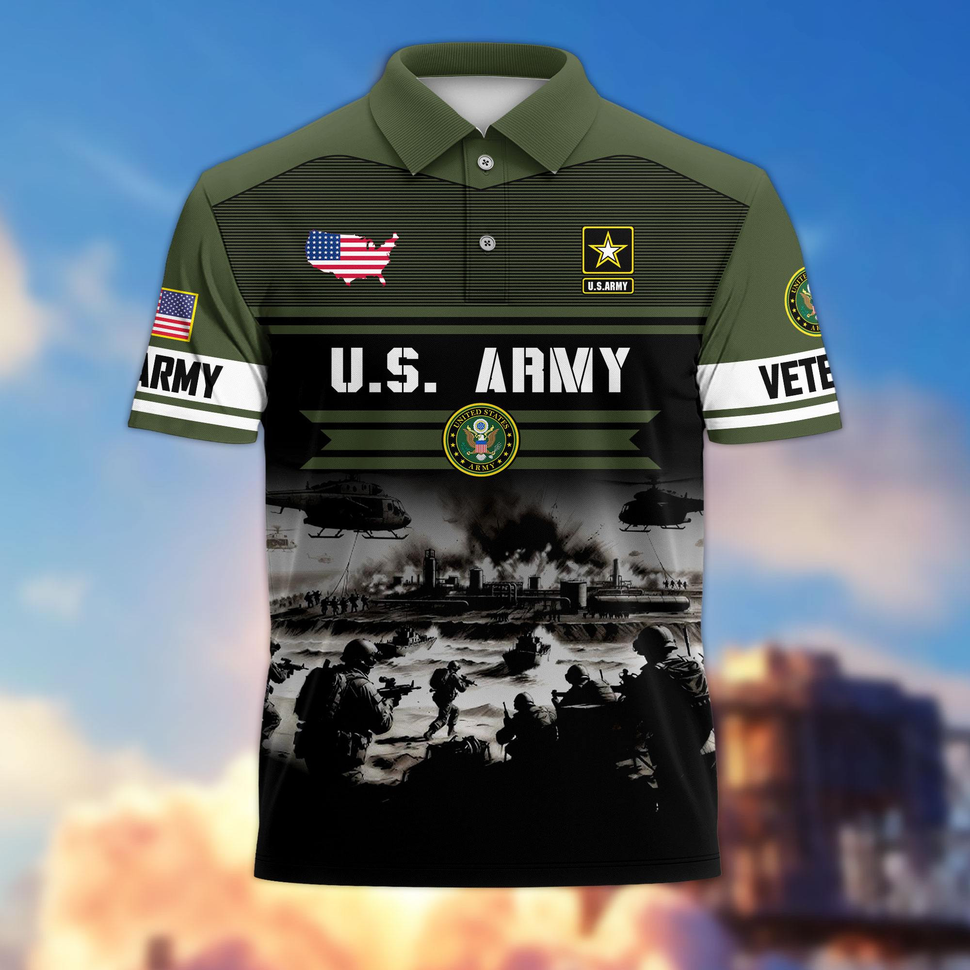 Premium US Veterans Polo Shirt CPHN140411, Gifts For US Veterans, Gifts On Father’s Day, Veterans Day