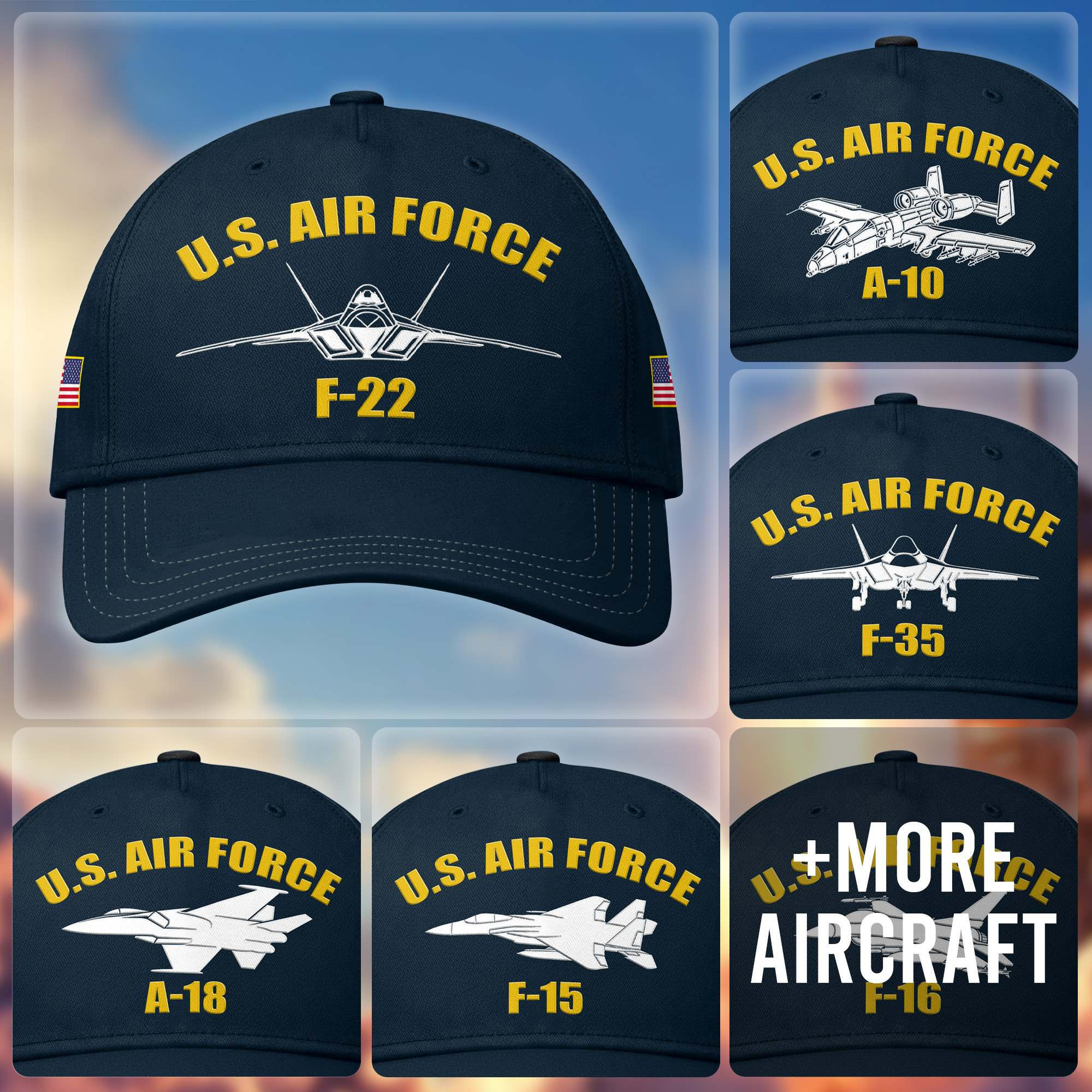 Premium Custom USAF Aircraft Cap VPVC000168, Hat for USAF Veteran, Gifts for Father’s Day, Veterans Day