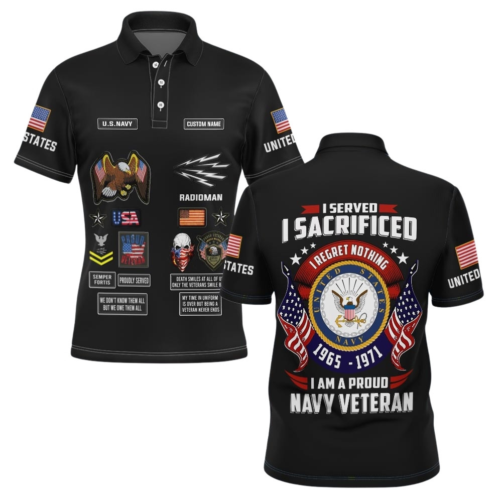 Premium Custom US Navy Polo Shirt VPVC219537, Gifts For Navy Veteran, Gifts For Veterans Day