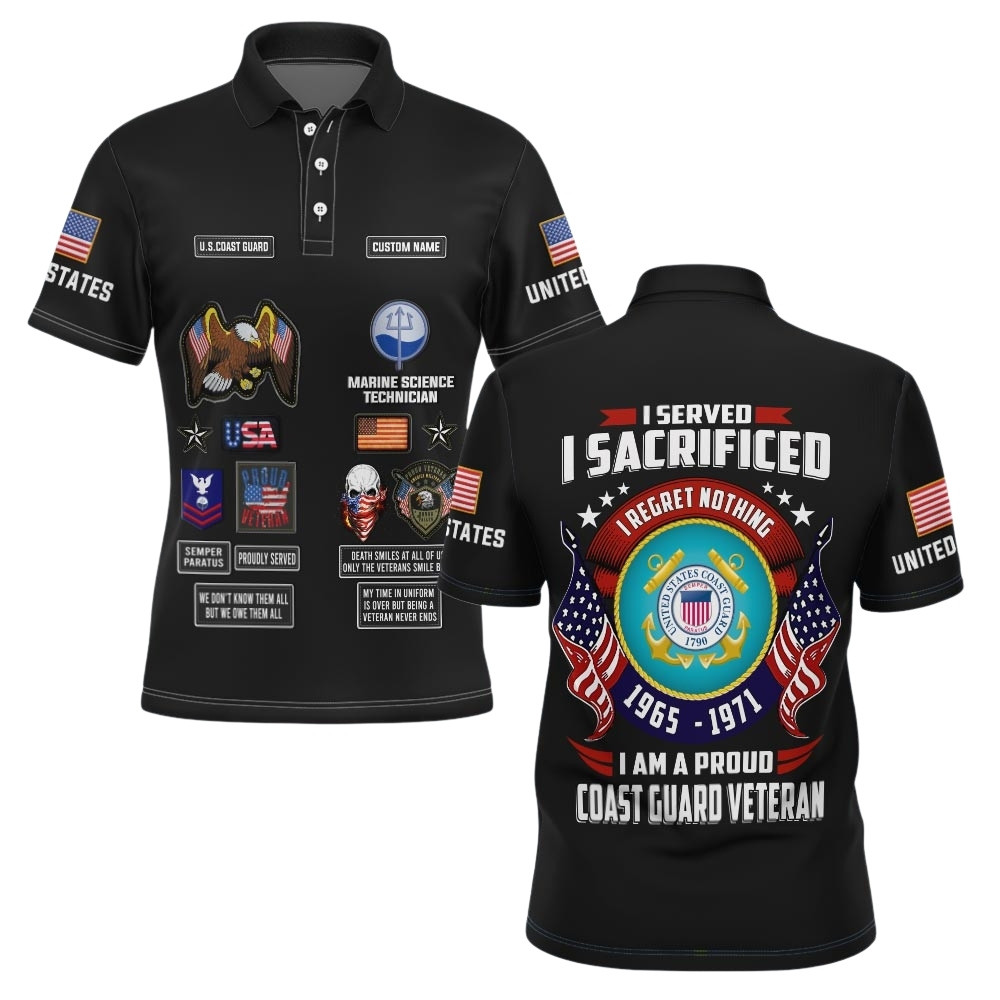 Premium Custom USCG Polo Shirt VPVC219540, Gifts For Coast Guard Veteran, Gifts For Veterans Day