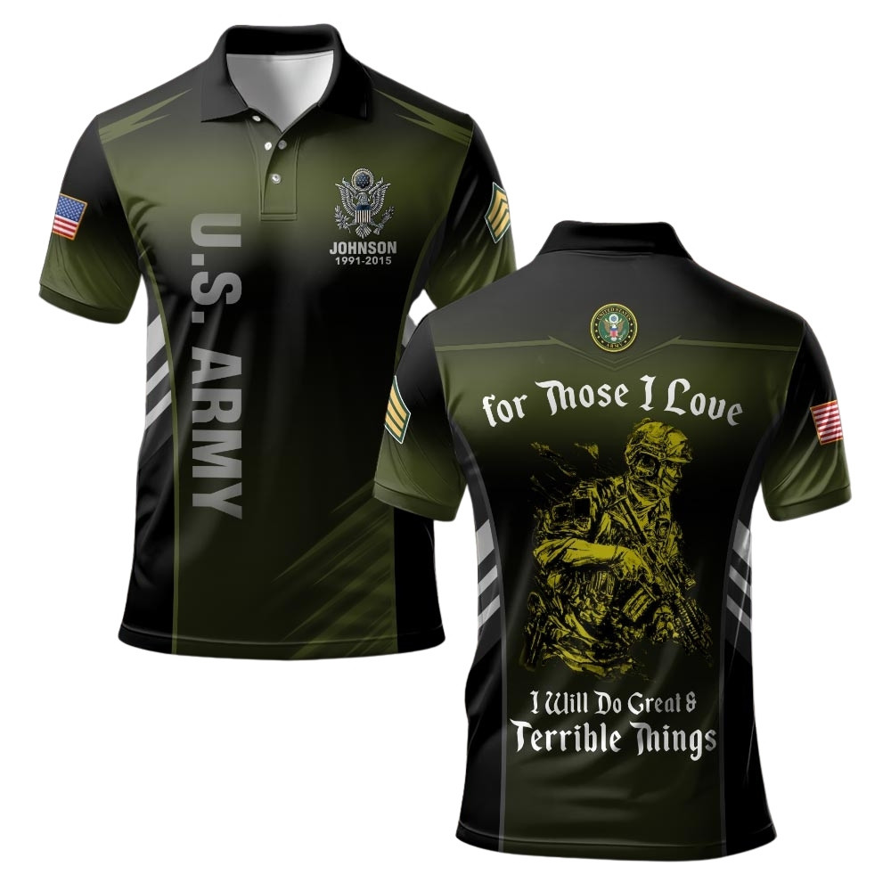 Premium Custom US Army Polo Shirt VPVC219541, Gifts For Army Veteran, Gifts For Veterans Day