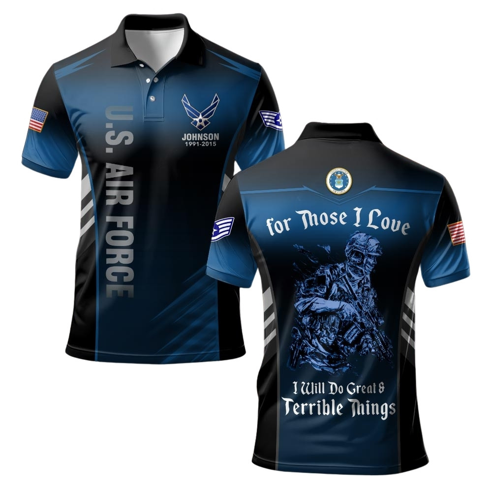 Premium Custom USAF Polo Shirt VPVC219544, Gifts For Air Force Veteran, Gifts For Veterans Day