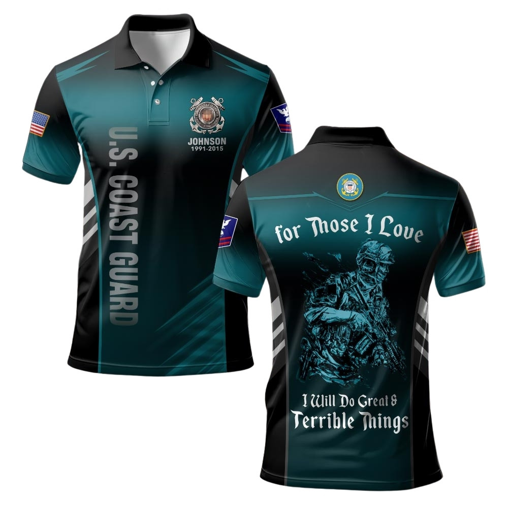 Premium Custom USCG Polo Shirt VPVC219545, Gifts For Coast Guard Veteran, Gifts For Veterans Day