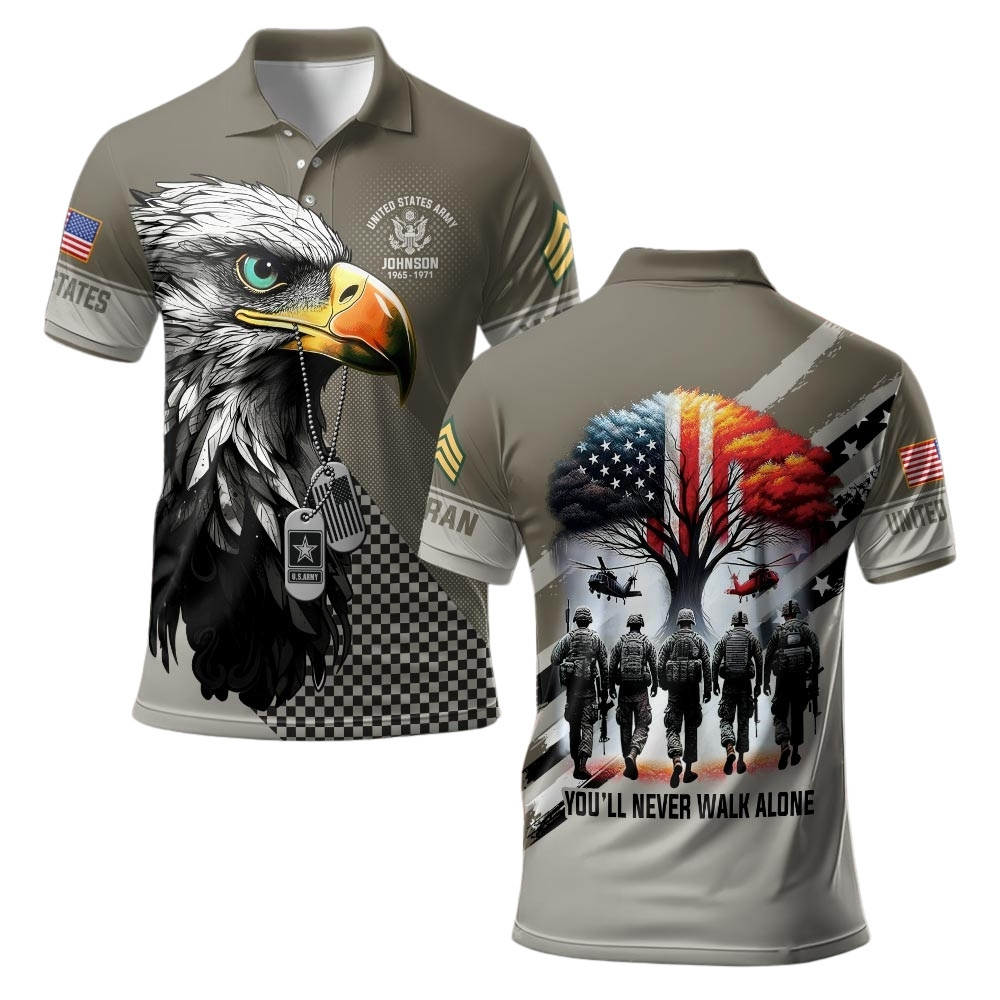 Premium Custom US Army Polo Shirt VPVC219551, Gifts For Army Veteran, Gifts For Veterans Day