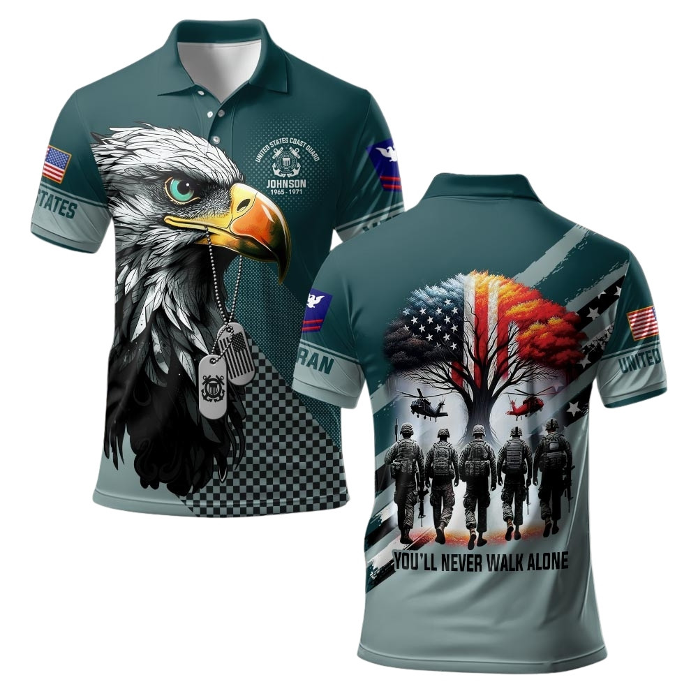 Premium Custom USCG Polo Shirt VPVC219555, Gifts For Coast Guard Veteran, Gifts For Veterans Day