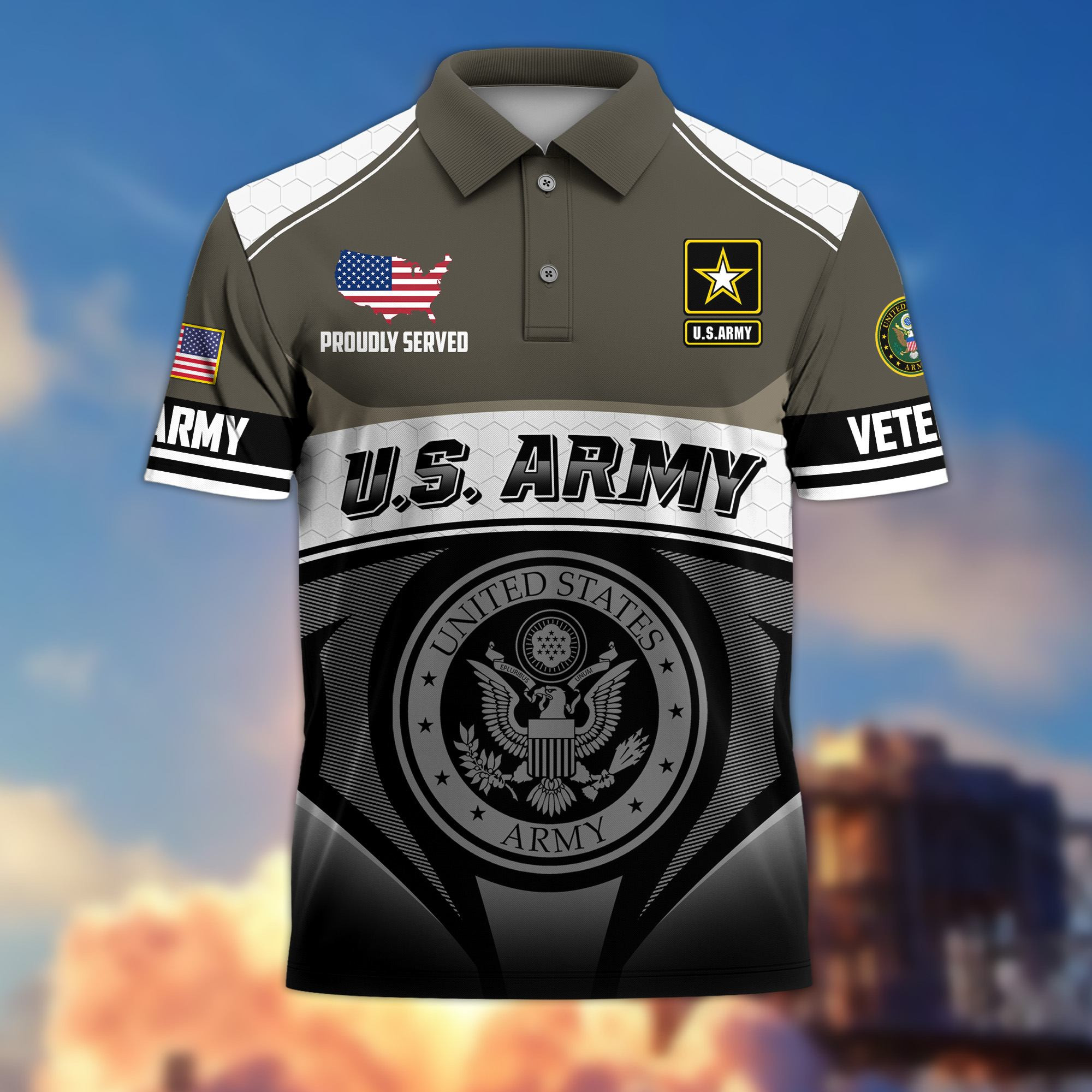 Premium US Veterans Polo Shirt CPHN030411, Gifts For US Veterans, Gifts On Father’s Day, Veterans Day