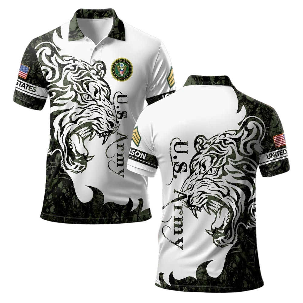 Premium Custom US Army Polo Shirt VPVC219556, Gifts For Army Veteran, Gifts For Veterans Day
