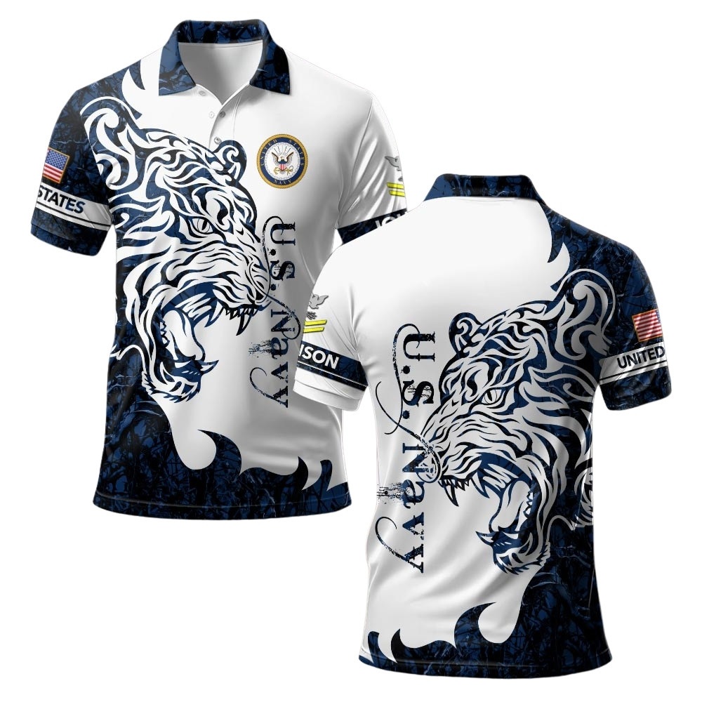 Premium Custom US Navy Polo Shirt VPVC219557, Gifts For Navy Veteran, Gifts For Veterans Day