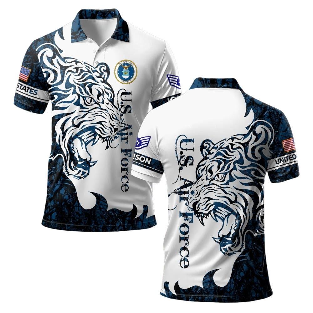 Premium Custom USAF Polo Shirt VPVC219559, Gifts For Air Force Veteran, Gifts For Veterans Day