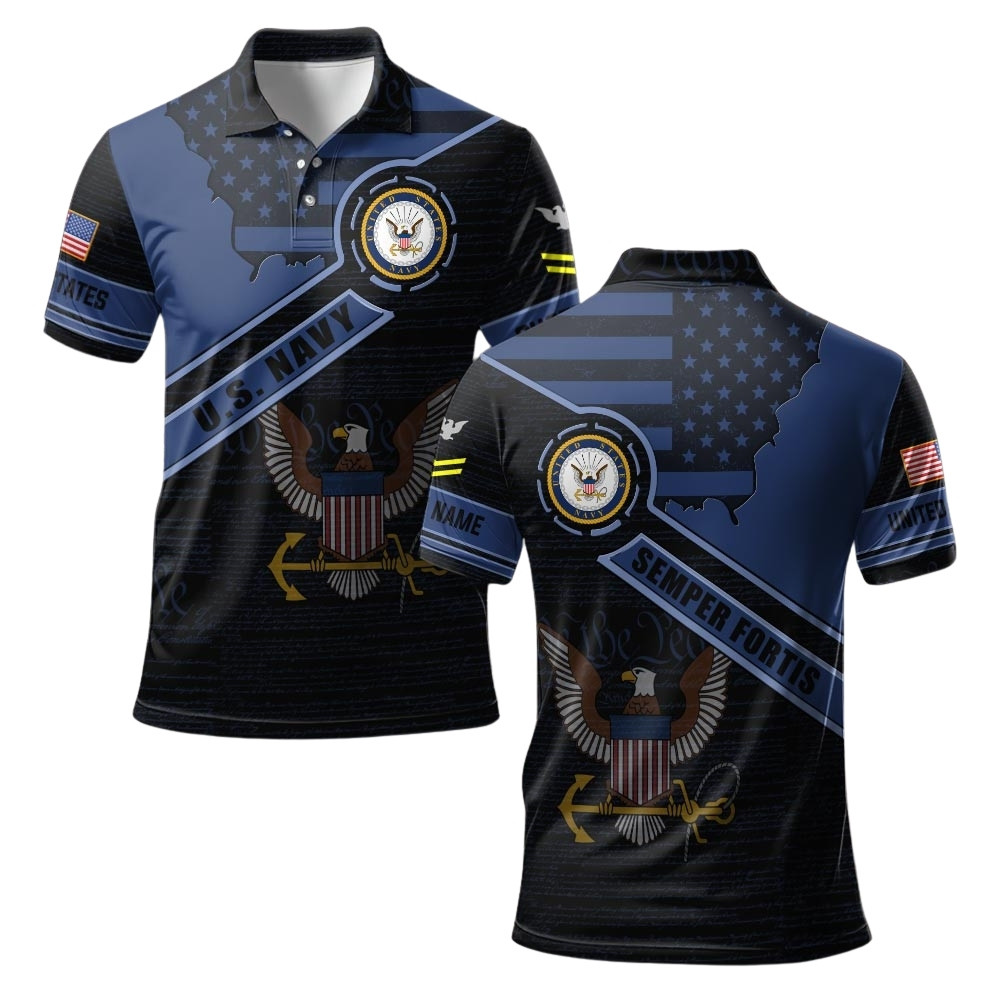 Premium Custom US Navy Polo Shirt VPVC219562, Gifts For Navy Veteran, Gifts For Veterans Day