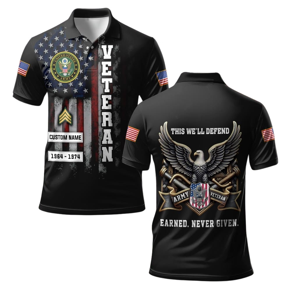 Premium Custom US Army Polo Shirt VPVC219571, Gifts For Army Veteran, Gifts For Veterans Day
