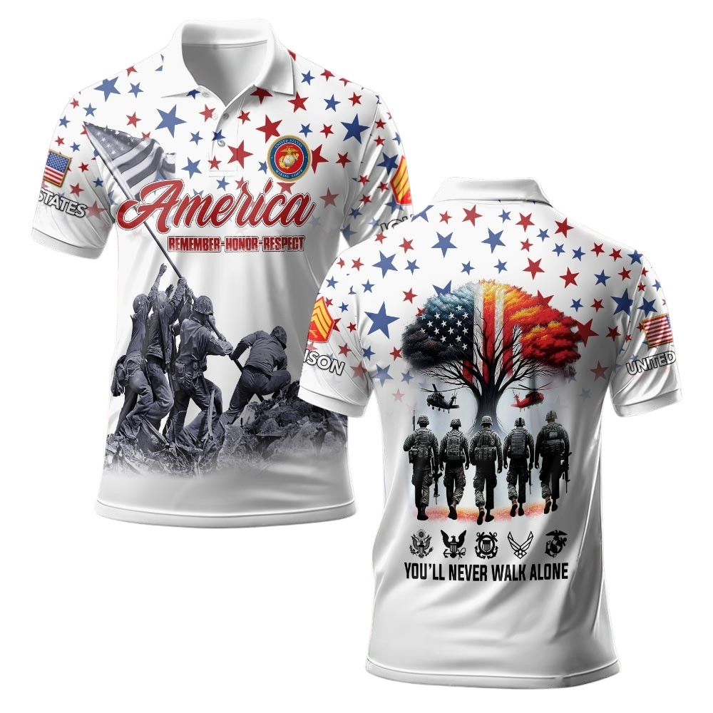 Premium Custom USMC Polo Shirt VPVC219578, Gifts For Marine Veteran, Gifts For Veterans Day