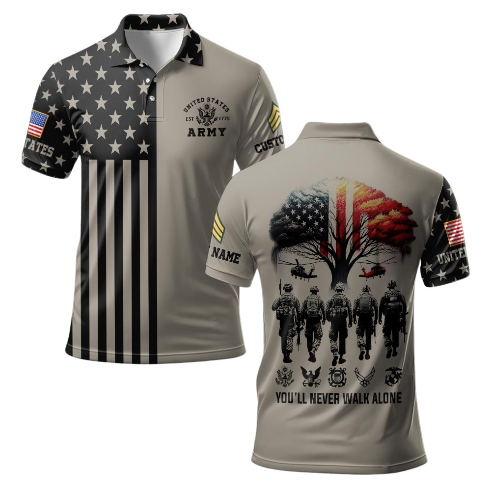 Premium Custom US Army Polo Shirt VPVC219581, Gifts For Army Veteran, Gifts For Veterans Day