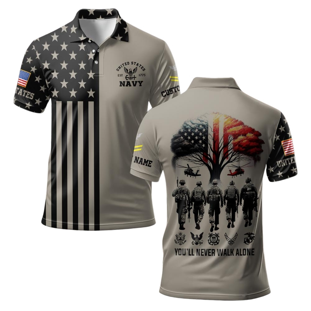 Premium Custom US Navy Polo Shirt VPVC219582, Gifts For Navy Veteran, Gifts For Veterans Day