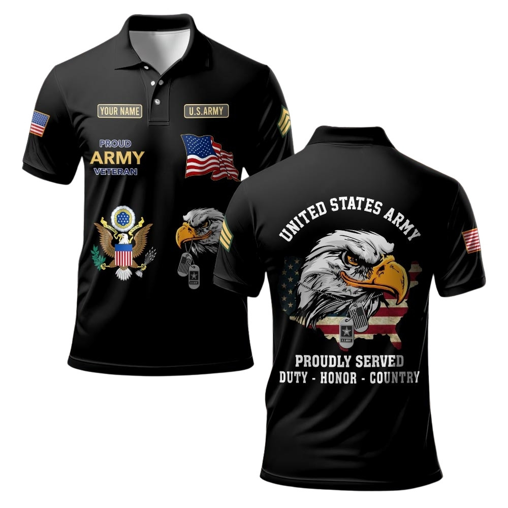 Premium Custom US Army Polo Shirt VPVC219586, Gifts For Army Veteran, Gifts For Veterans Day
