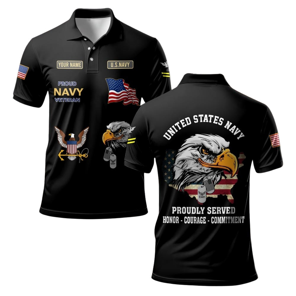Premium Custom US Navy Polo Shirt VPVC219587, Gifts For Navy Veteran, Gifts For Veterans Day