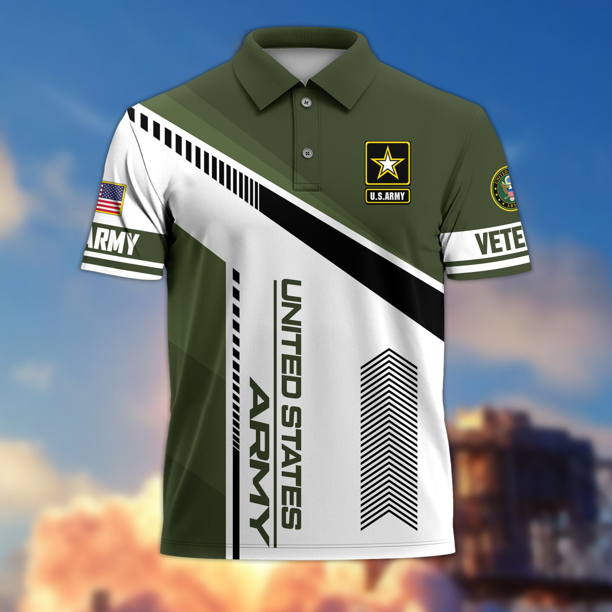 Premium US Veterans Polo Shirt CPHN220412, Gifts For US Veterans, Gifts On Father’s Day, Veterans Day