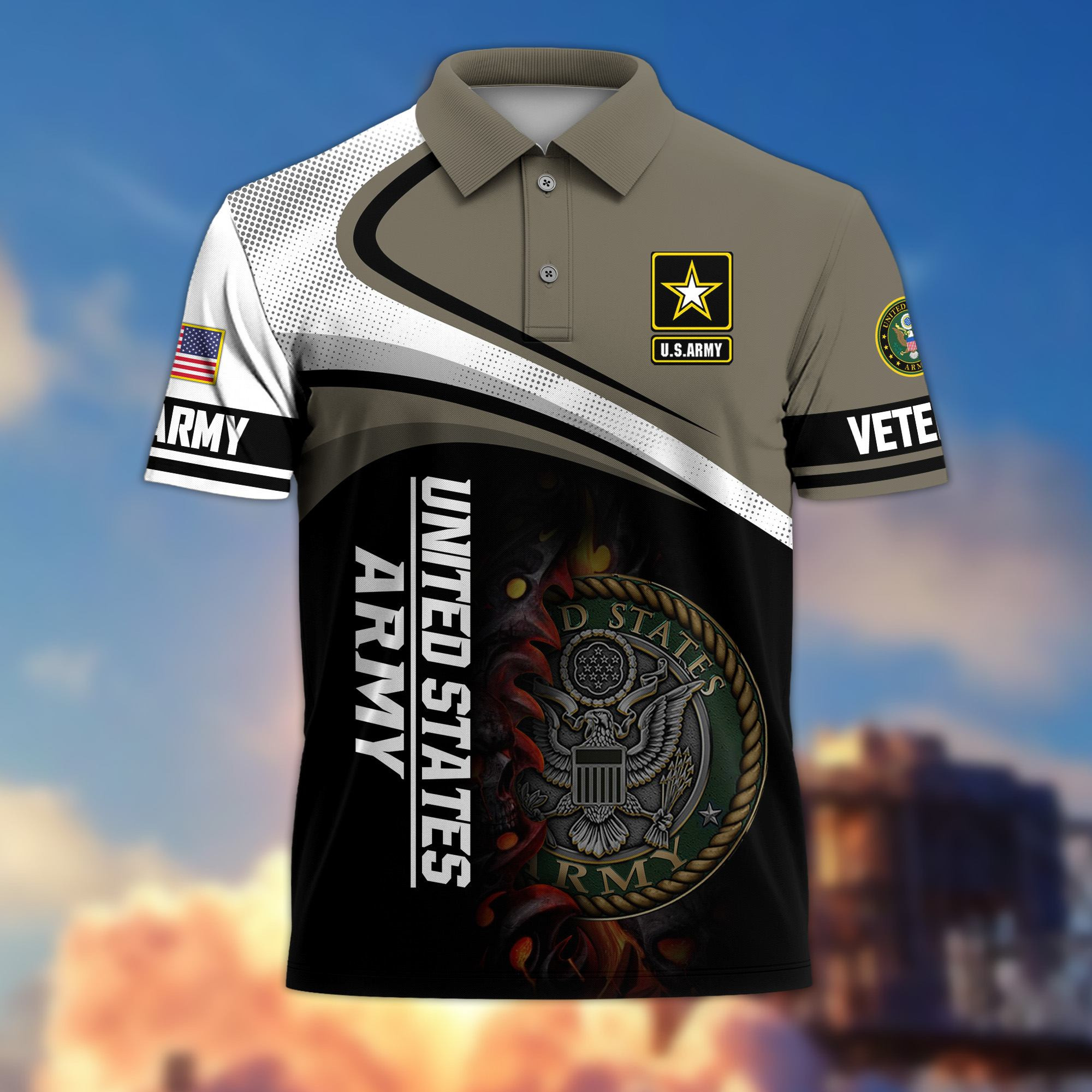 Premium US Veterans Polo Shirt CPHN220411, Gifts For US Veterans, Gifts On Father’s Day, Veterans Day
