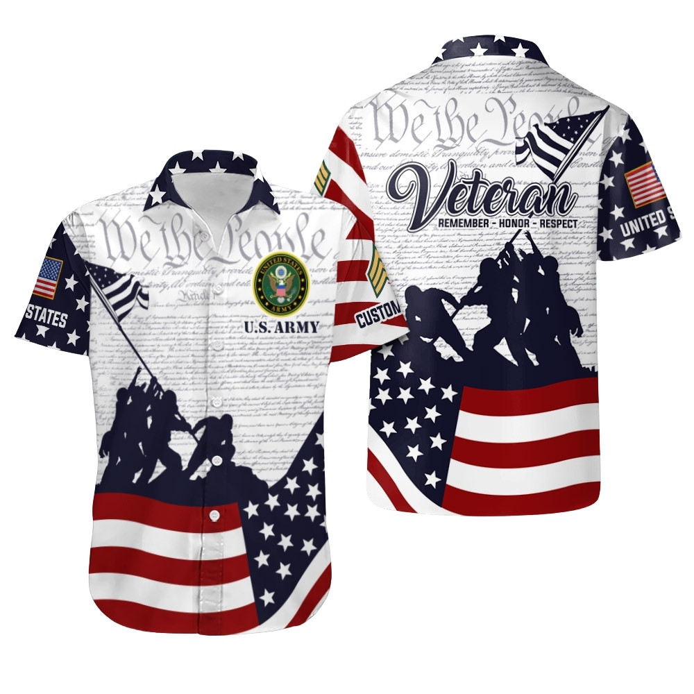 Premium Custom US Army Hawaiian Shirt VPVC407901, Gifts For Army Veteran, Gifts For Veterans Day