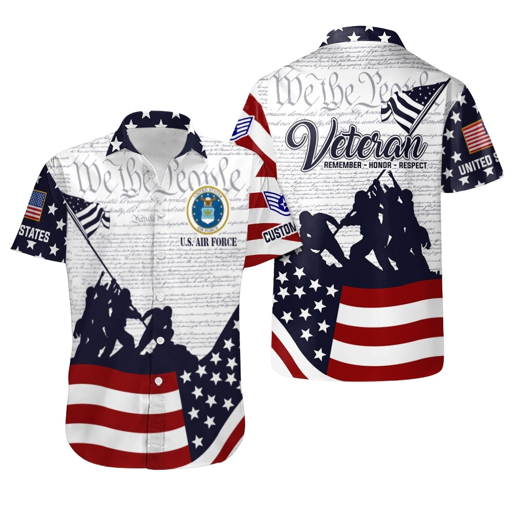 Premium Custom USAF Hawaiian Shirt VPVC407904, Gifts For Air Force Veteran, Gifts For Veterans Day