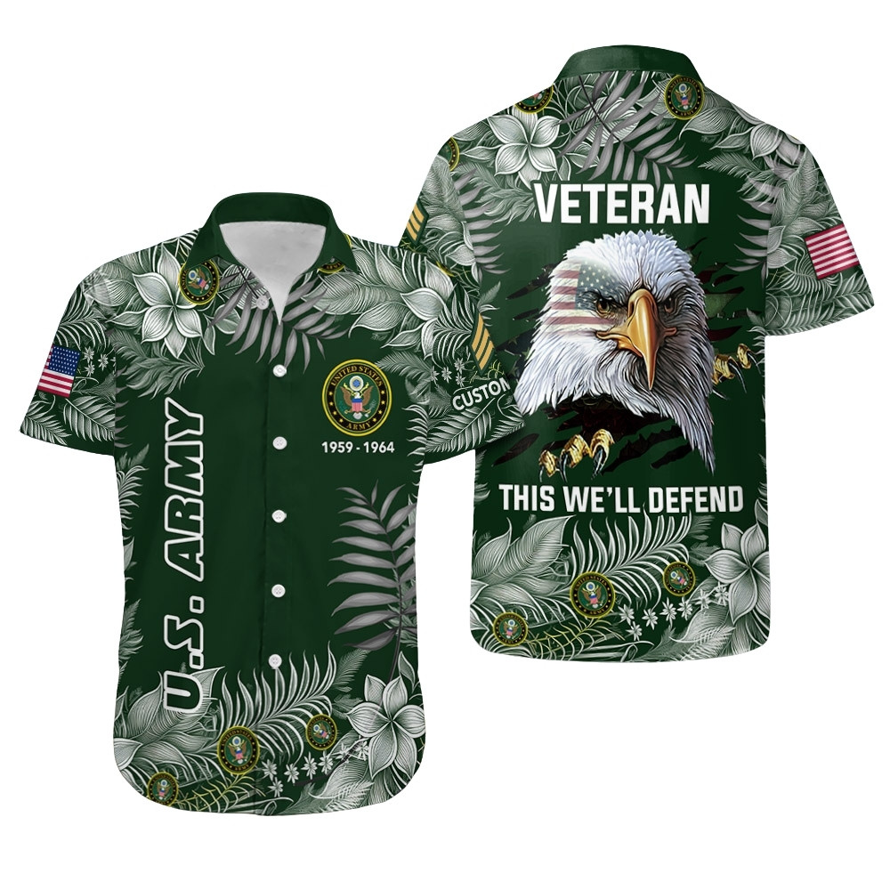 Premium Custom US Army Hawaiian Shirt VPVC407906, Gifts For Army Veteran, Gifts For Veterans Day