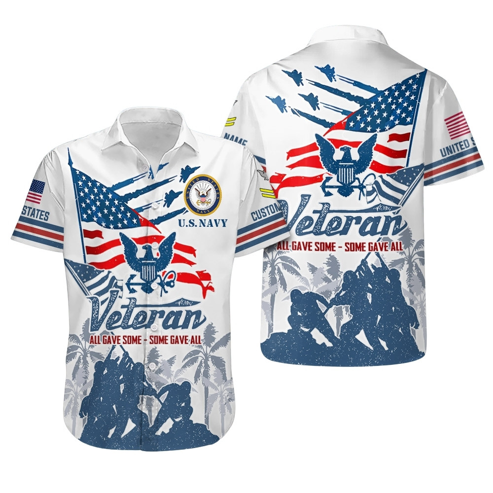 Premium Custom US Navy Hawaiian Shirt VPVC407912, Gifts For Navy Veteran, Gifts For Veterans Day
