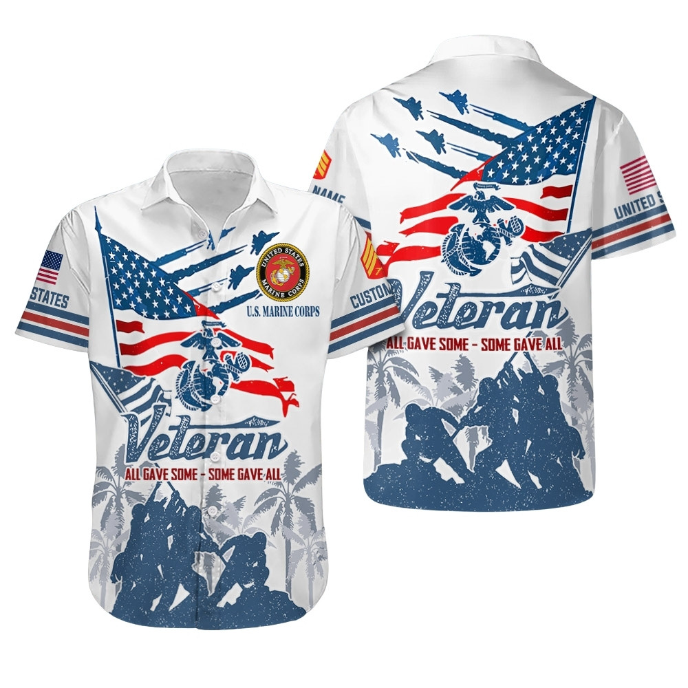 Premium Custom USMC Hawaiian Shirt VPVC407913, Gifts For Marine Veteran, Gifts For Veterans Day