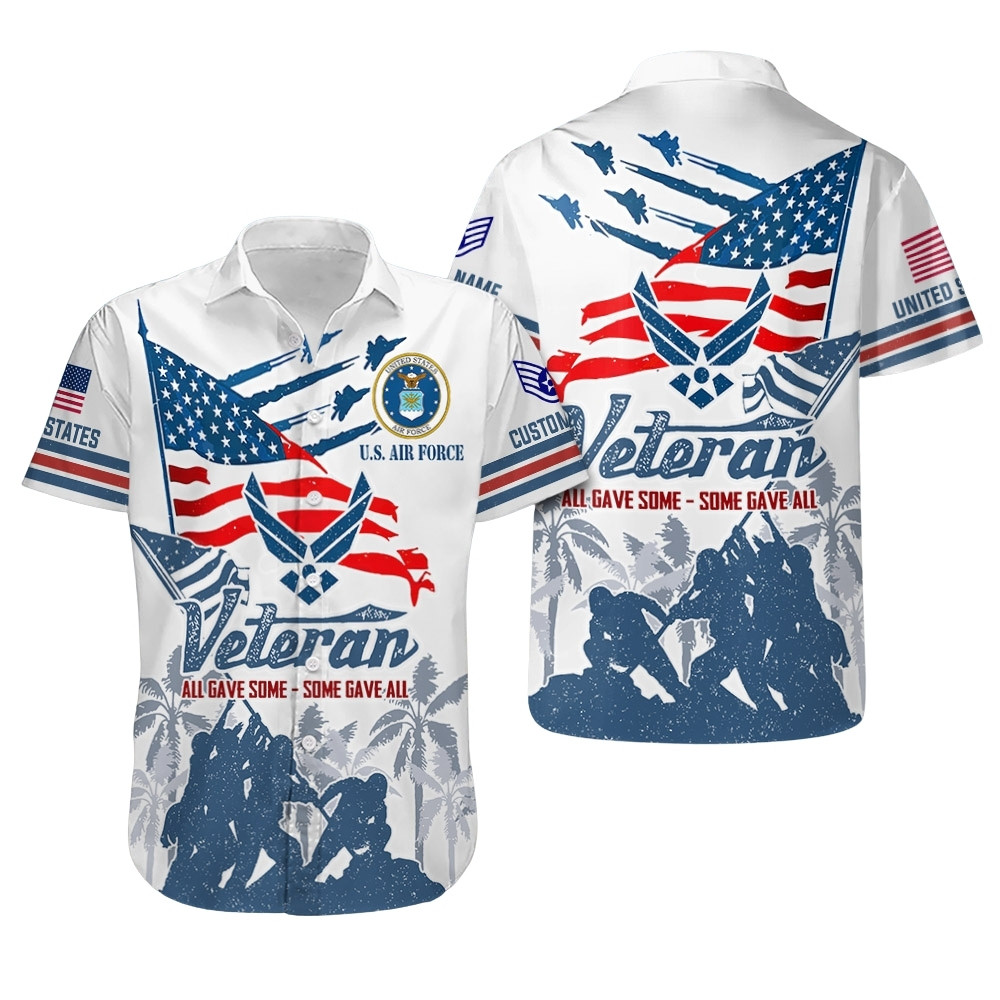 Premium Custom USAF Hawaiian Shirt VPVC407914, Gifts For Air Force Veteran, Gifts For Veterans Day
