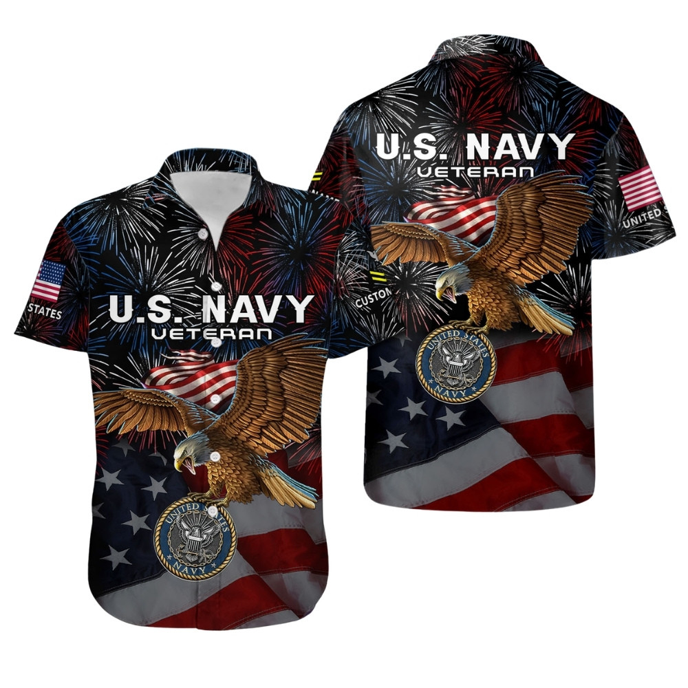 Premium Custom US Navy Hawaiian Shirt VPVC407917, Gifts For Navy Veteran, Gifts For Veterans Day