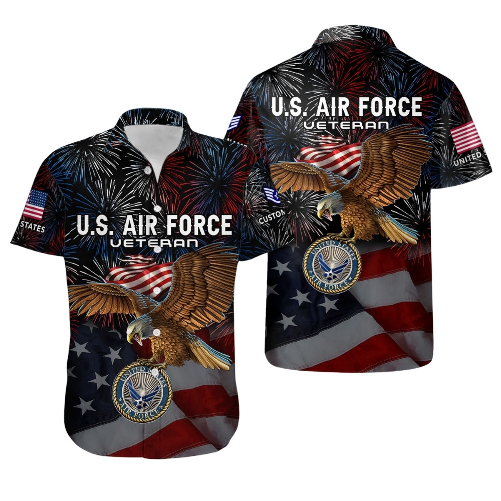 Premium Custom USAF Hawaiian Shirt VPVC407919, Gifts For Air Force Veteran, Gifts For Veterans Day