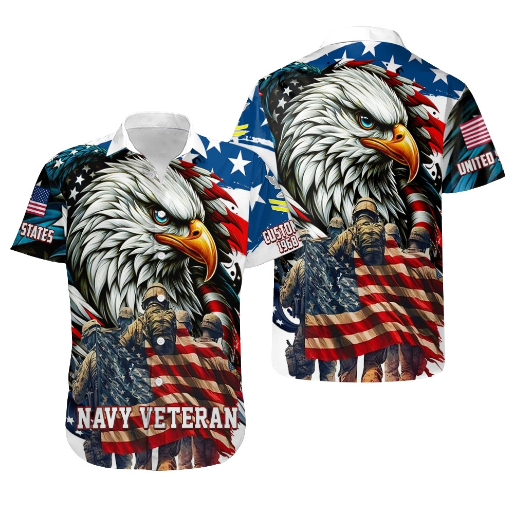 Premium Custom US Navy Hawaiian Shirt VPVC407922, Gifts For Navy Veteran, Gifts For Veterans Day