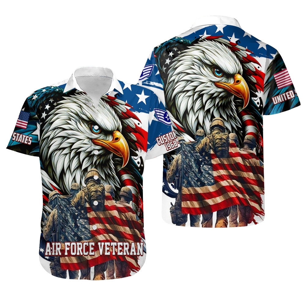 Premium Custom USAF Hawaiian Shirt VPVC407924, Gifts For Air Force Veteran, Gifts For Veterans Day