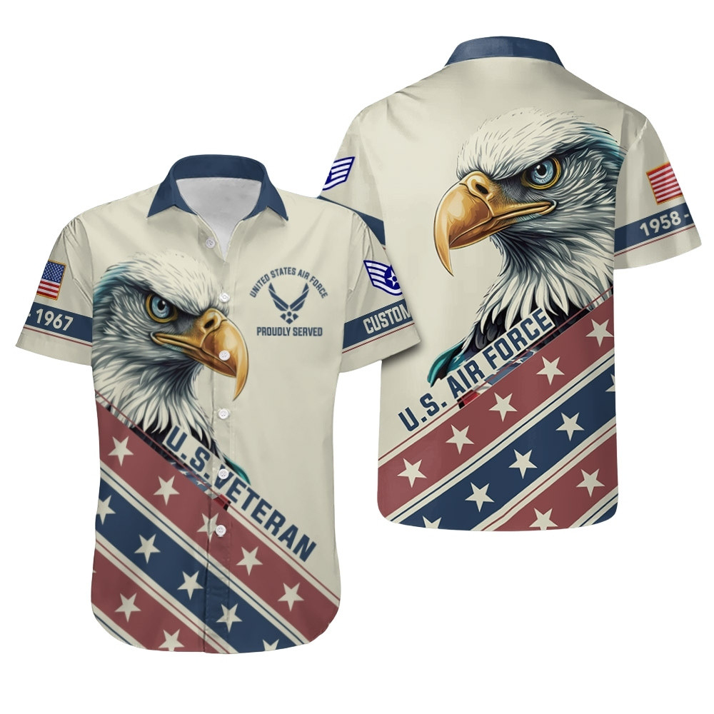 Premium Custom USAF Hawaiian Shirt VPVC407929, Gifts For Air Force Veteran, Gifts For Veterans Day