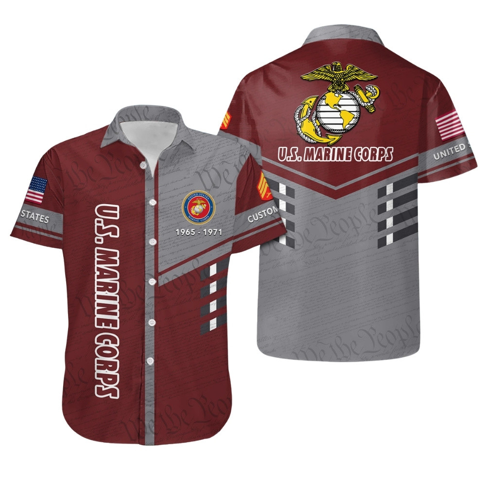 Premium Custom USMC Hawaiian Shirt VPVC407933, Gifts For Marine Veteran, Gifts For Veterans Day