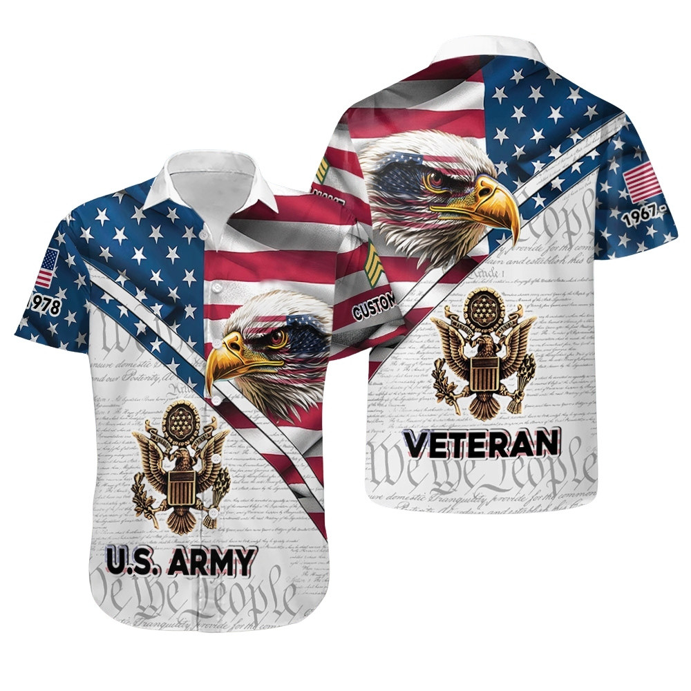 Premium Custom US Army Hawaiian Shirt VPVC407936, Gifts For Army Veteran, Gifts For Veterans Day